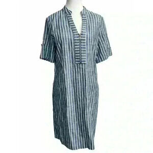 Anne Klein navy/white dress, women size 4 striped NWOT nautical